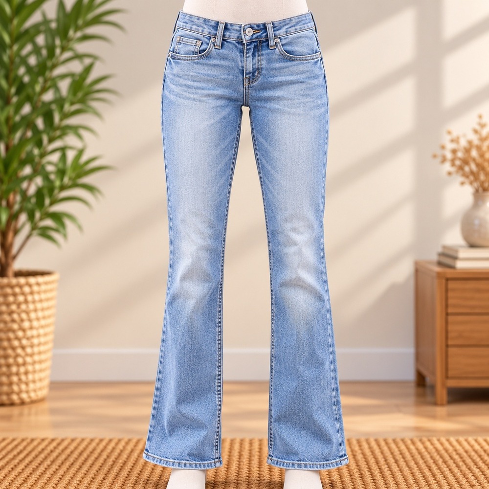 Miss Me Bootcut Jeans Womens 14 Blue Embroidered Sequin Embellished Flap Pocket